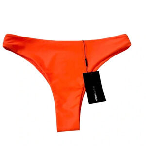 NWT Fashion Nova Maui Mid Rise Cheeky Bikini Bottom Bright Orange Size XL
